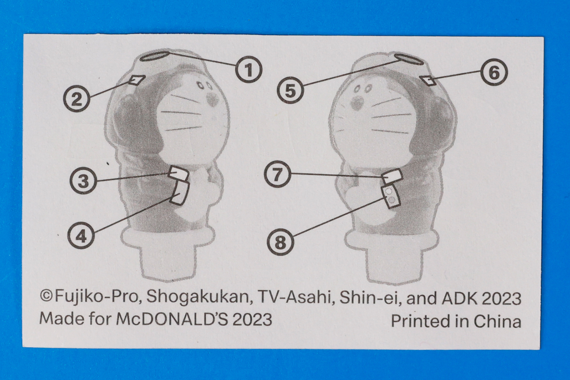 付属しているシールの裏面には、どこに貼ればいいか書かれている