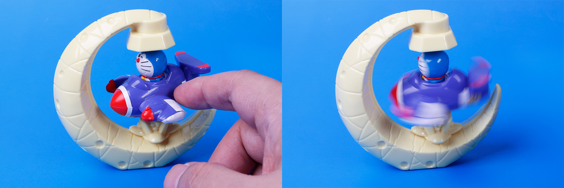 指で勢いを付けて回すことも出来る