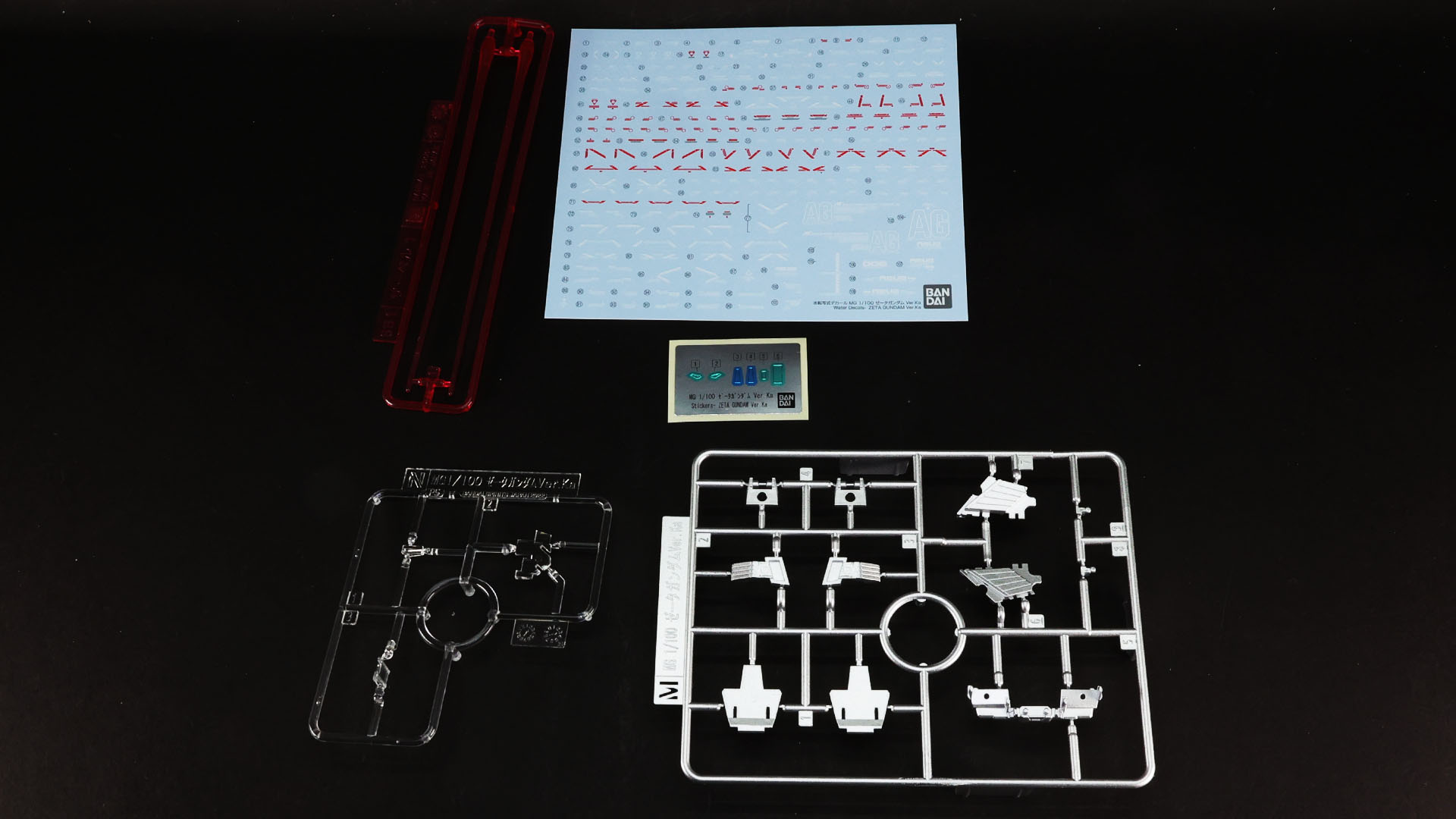 M（エクストラフィニッシュ）・N（クリアーパーツ）・SB1・組立説明書・ホイルシール・水転写式デカール