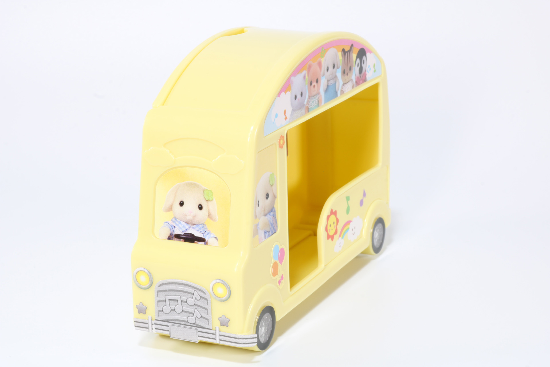 運転手のフローラウサギやバスのヘッドライトも表現されている