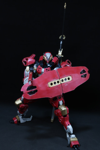 ミキシング塗装完成品　赤女帝　美プラ ミキシング塗装完成品 二門式電磁砲 美プラ