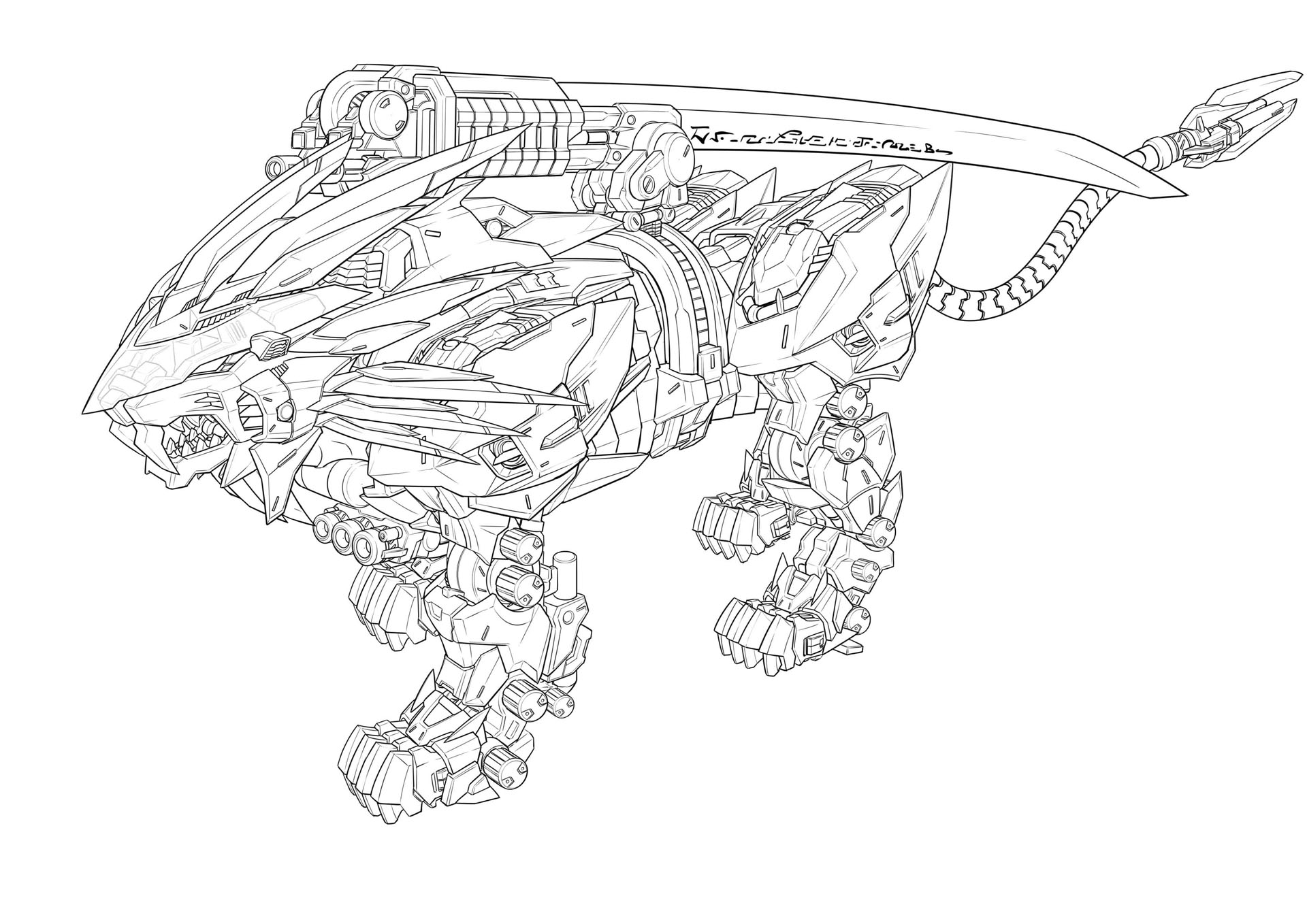 「AZ-03 ムラサメライガー」のデザインと試作画像。ムラサメライガーは中瀬氏がオリジナルをデザインしたゾイドとのことだ