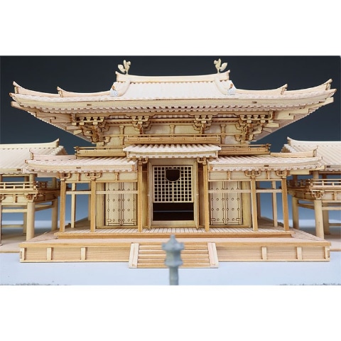 平等院鳳凰堂 木製模型 ジオラマ 建築模型 寺院模型 アンティーク 修復ベース 10円玉でおなじみ！ 木製模型「1/120 平等院 鳳凰堂」、5月15日発売
