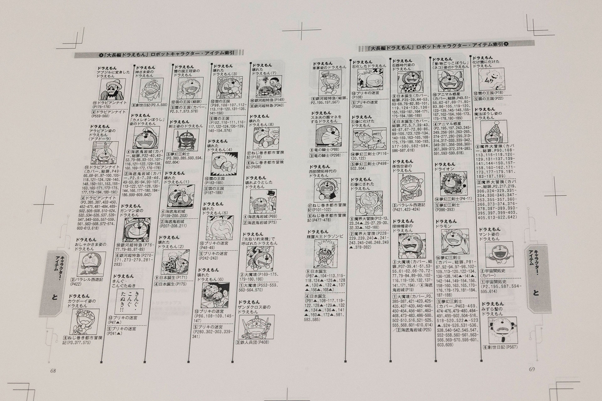 現在制作中の「ロボット完全索引ブック」の中身の一部。この後変更が入る可能性もあるが、イメージとしてはこのような感じで掲載される予定だ