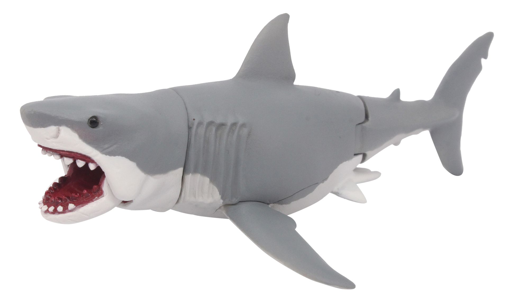 鮫の口、尾びれが可動する