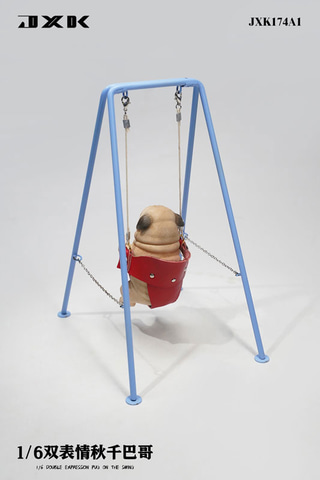 フィギュア　パグのブランコ遊び A1 1/6 レジン製塗装済み完成品 パグのうるんだ瞳も徹底再現！ フィギュア「パグのブランコ遊び