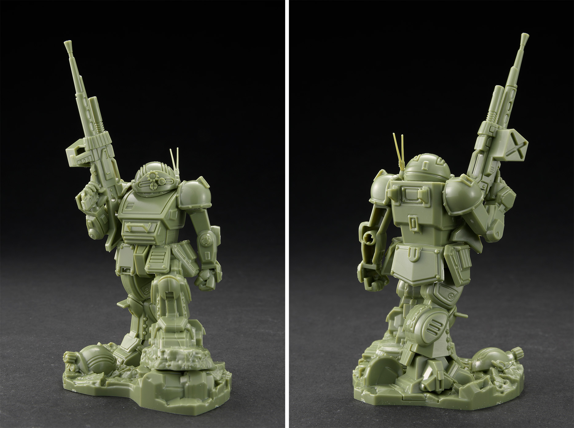 本誌の付録であるPLAMAX minimum factory スコープドッグ 炎のさだめ スペシャルバージョン」。筆者も実際に作ってみた