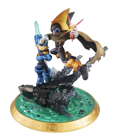 ロックマンとフォルテの激闘シーンをイメージしたジオラマフィギュアが