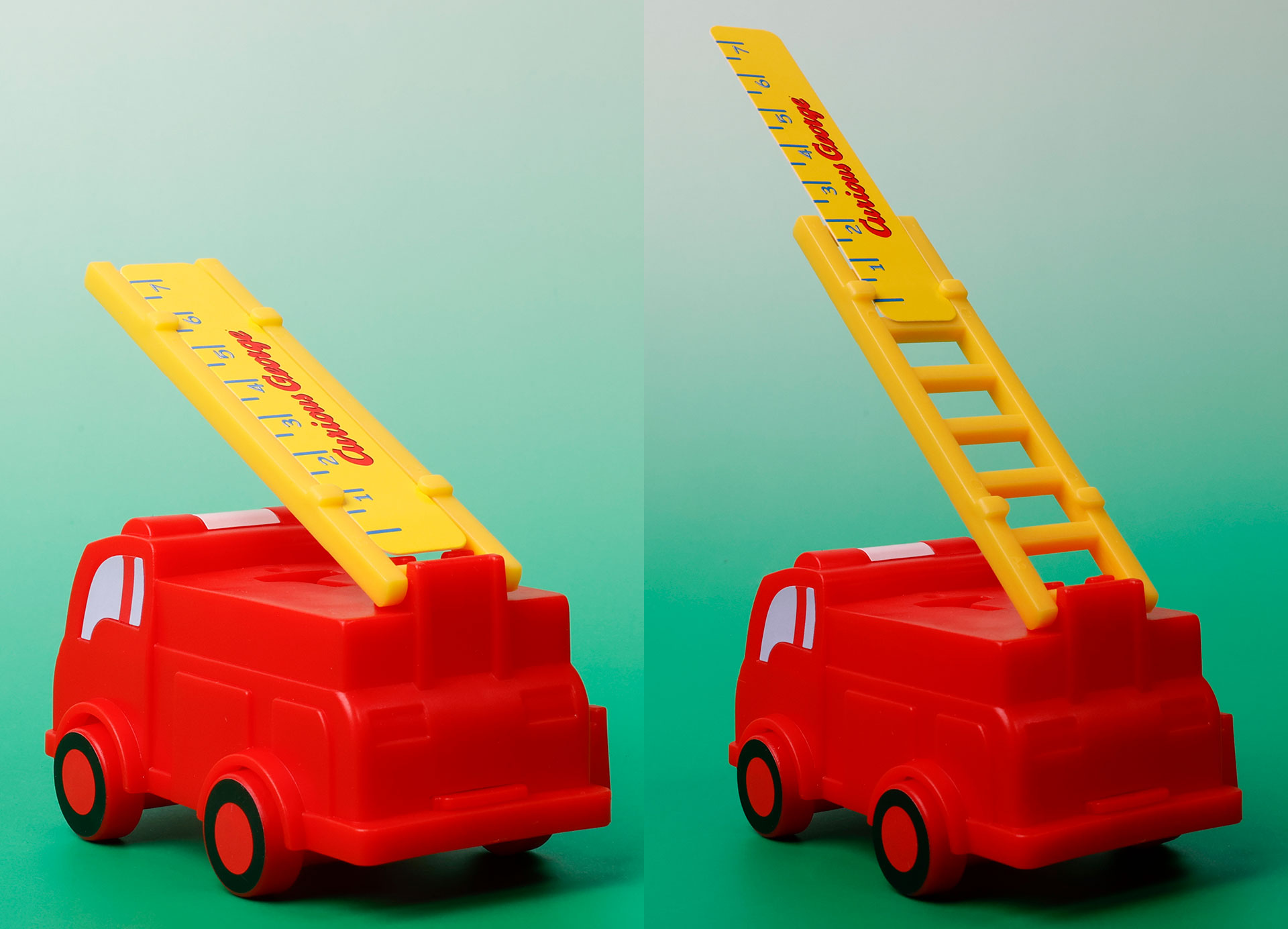 はしごに取り付けた定規も伸ばすことができる