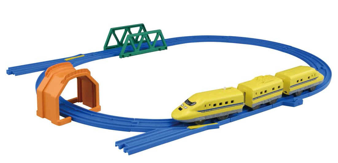 青いレールにディフォルメされた車両、子供達が求める「電車」を形とした、電車玩具で最もメジャーなシリーズだ