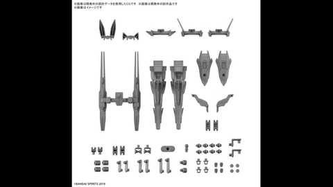 オプションパーツにアチェルビー用の武装パーツやマントなどが