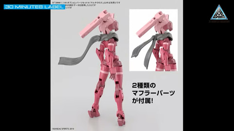 オプションパーツにアチェルビー用の武装パーツやマントなどが