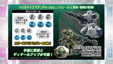 オプションパーツにアチェルビー用の武装パーツやマントなどが登場