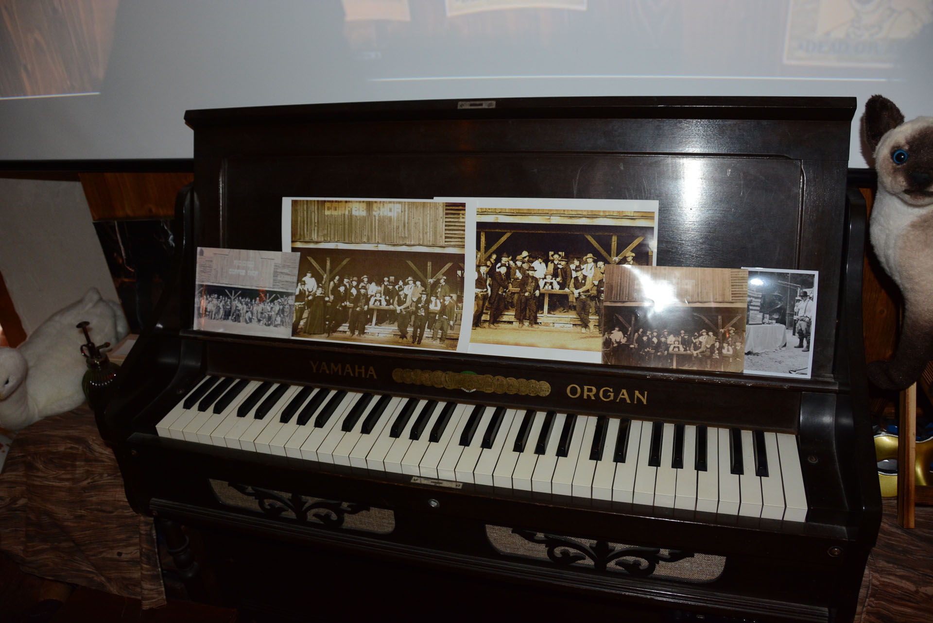 電子オルガン。写真はおみつ氏が参加した西部劇イベントのもの