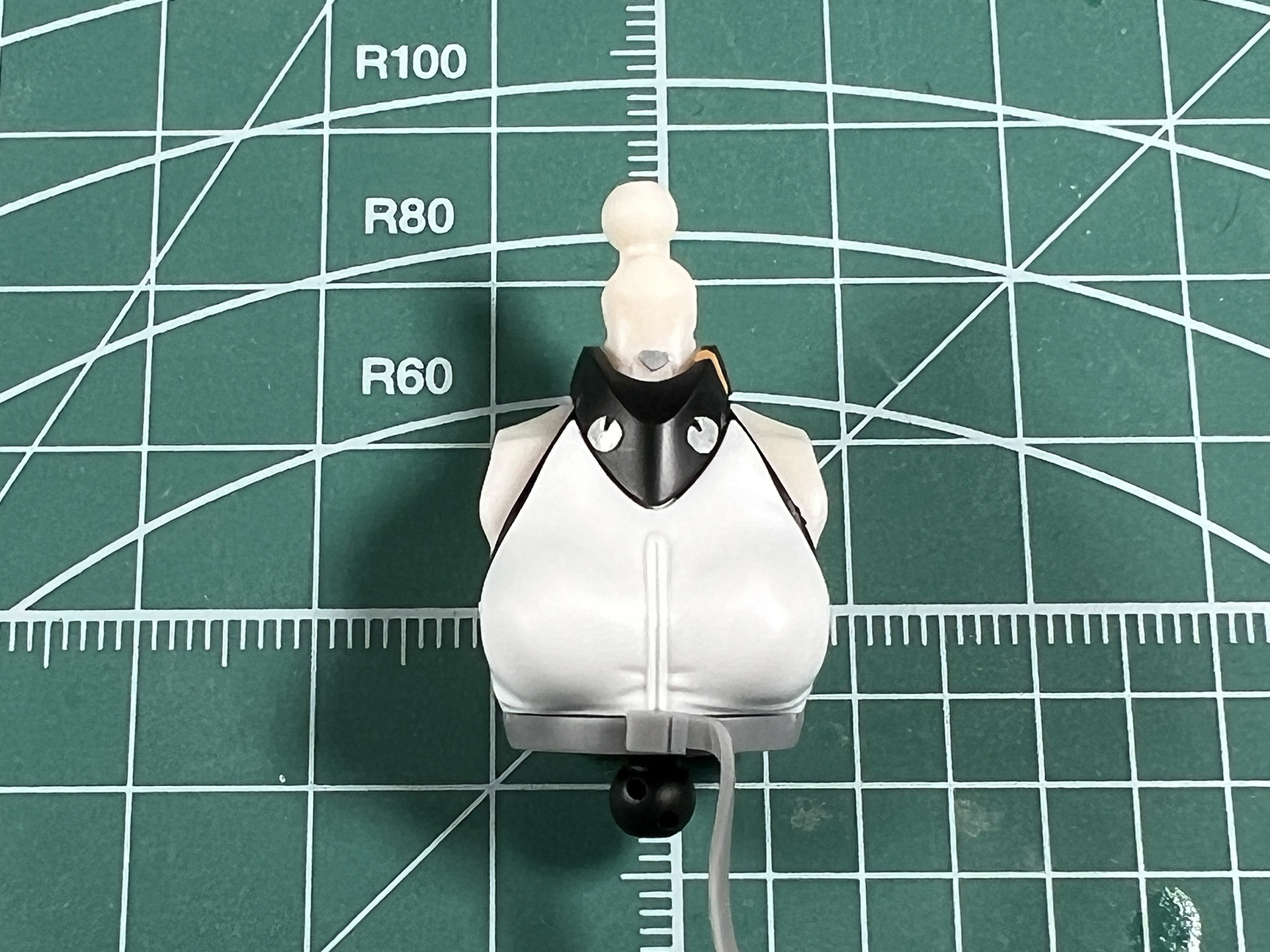 首元のマーク（ナブラ）をはじめとした細かい色分けはシールで表現されている