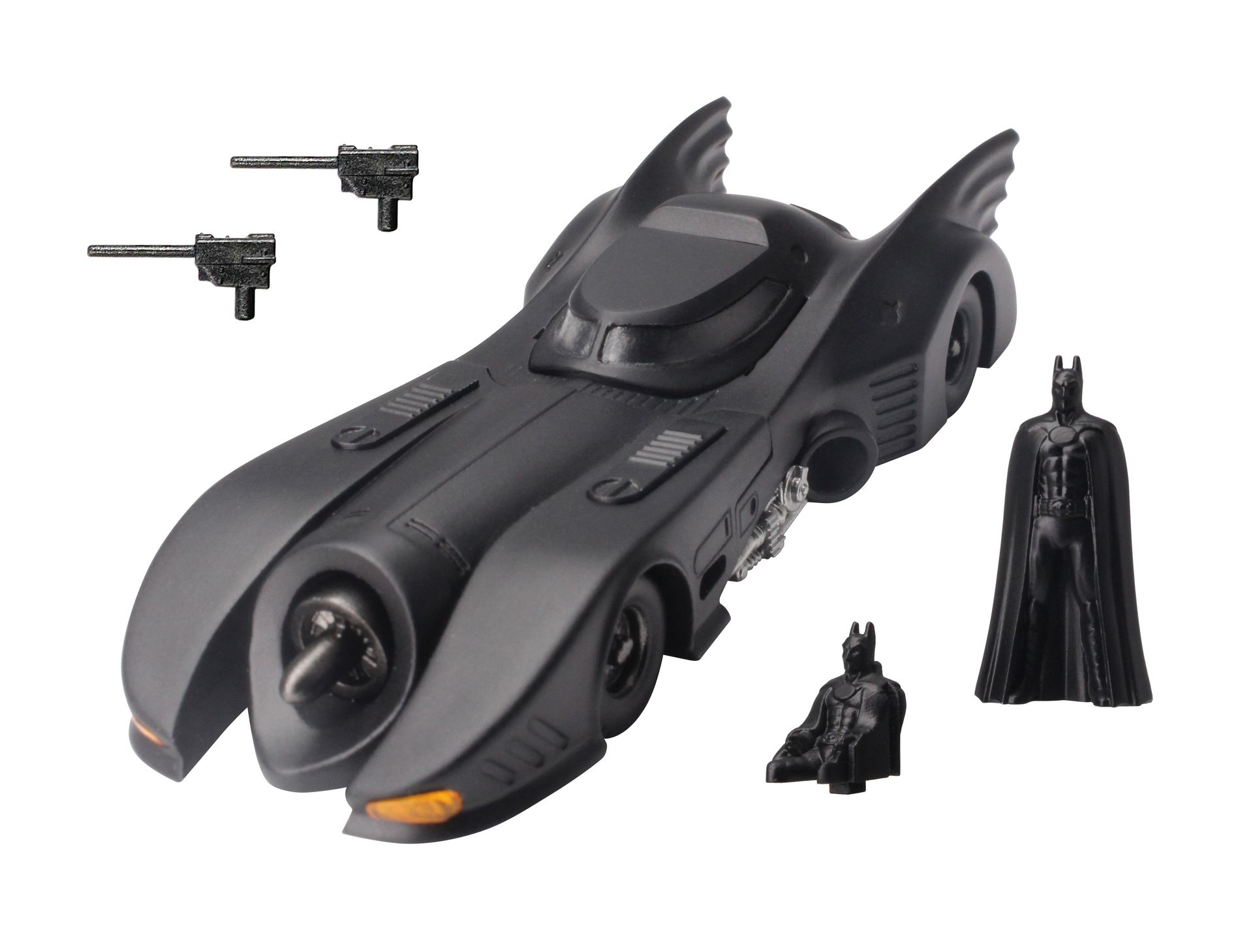 2種類のポージングのバットマンをラインナップ。開閉式コックピットに座らせることでバットマンが乗車した状態を再現することができる