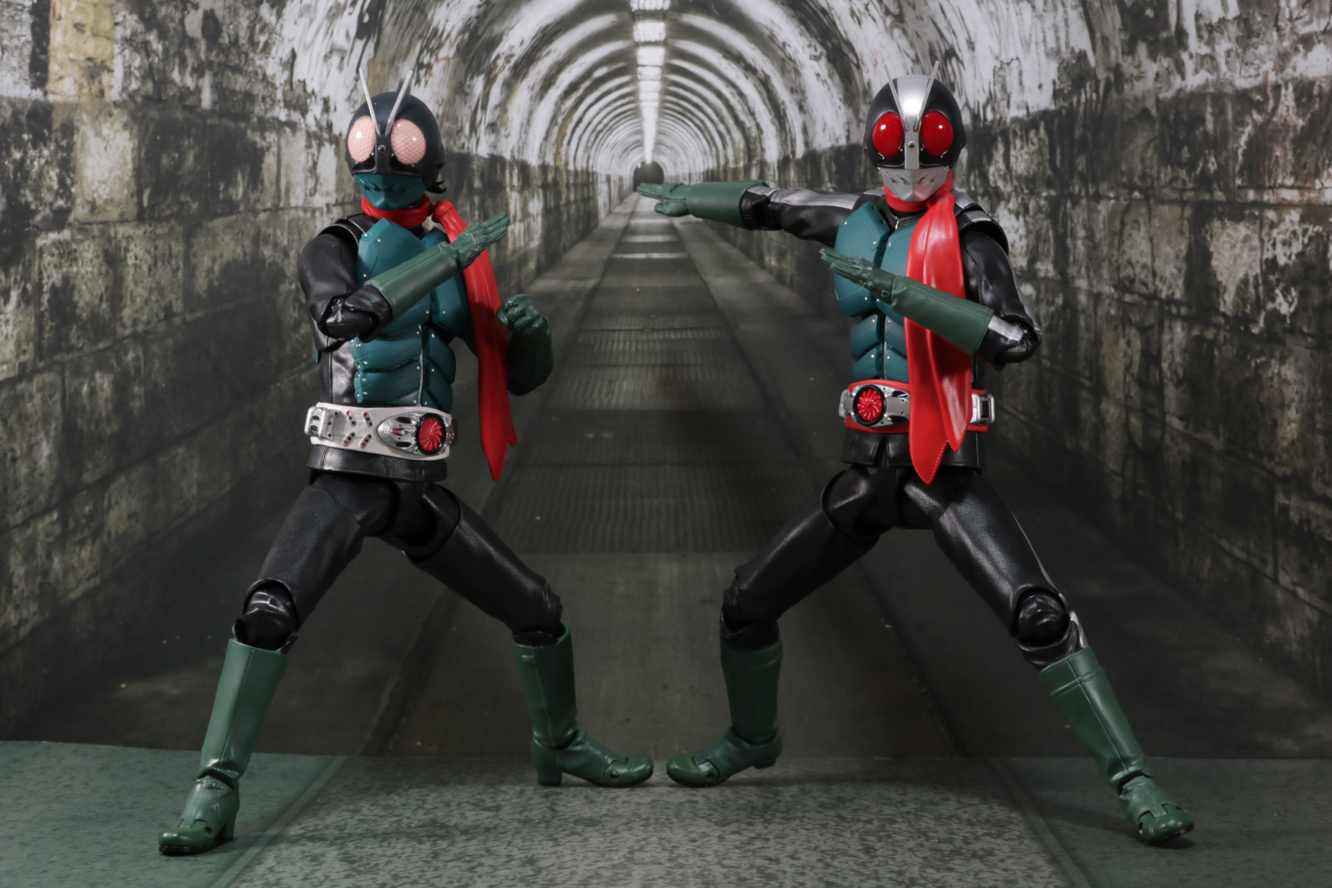 ショッカーライダー軍団との対峙で揃ったダブルライダー