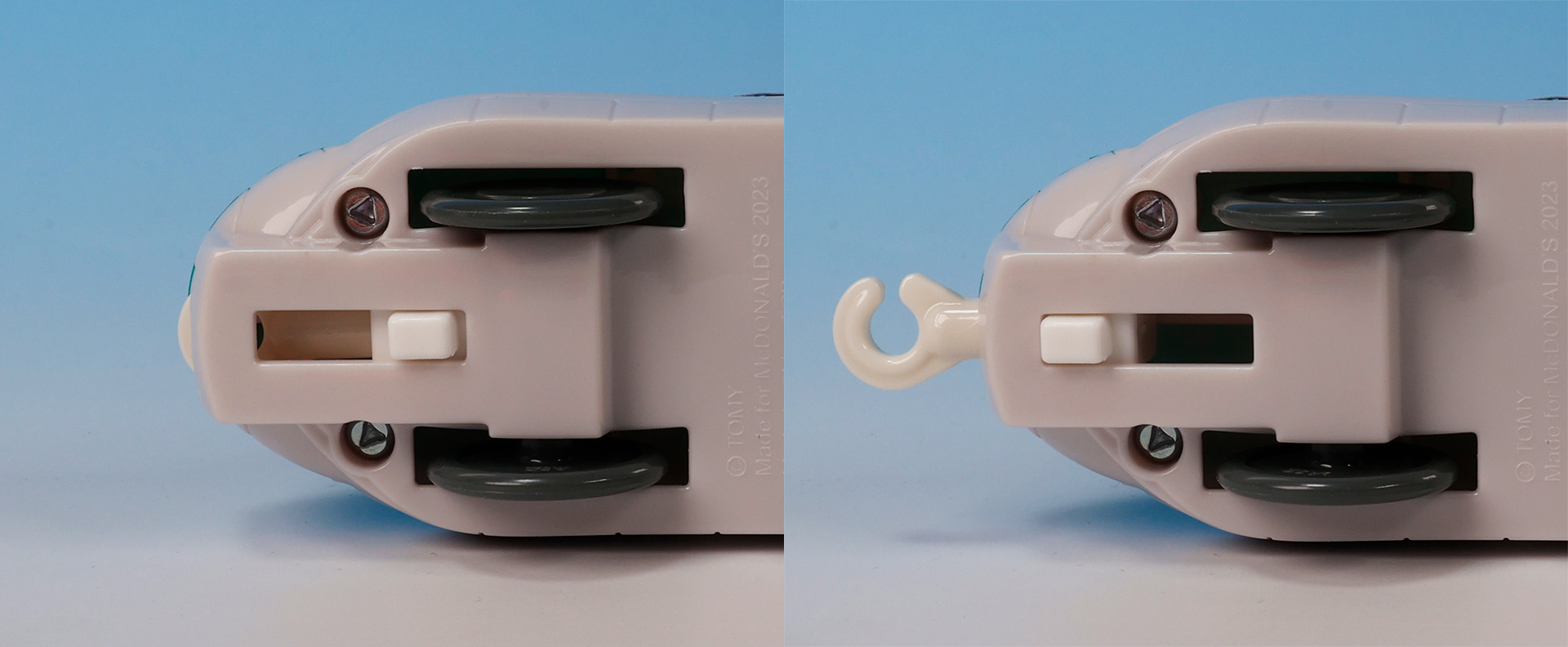 前面の連結器は、普段はしまっておくことが出来る仕様だ