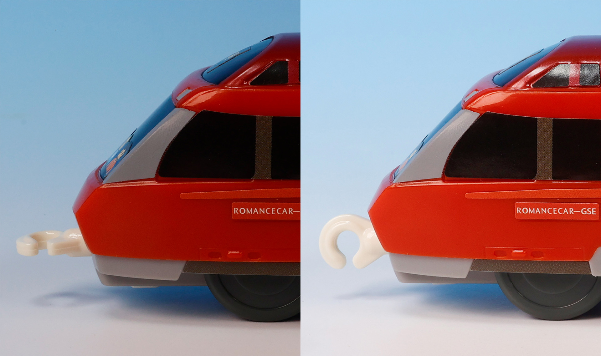 他の車両と連結するときは、連結器部分を回そう