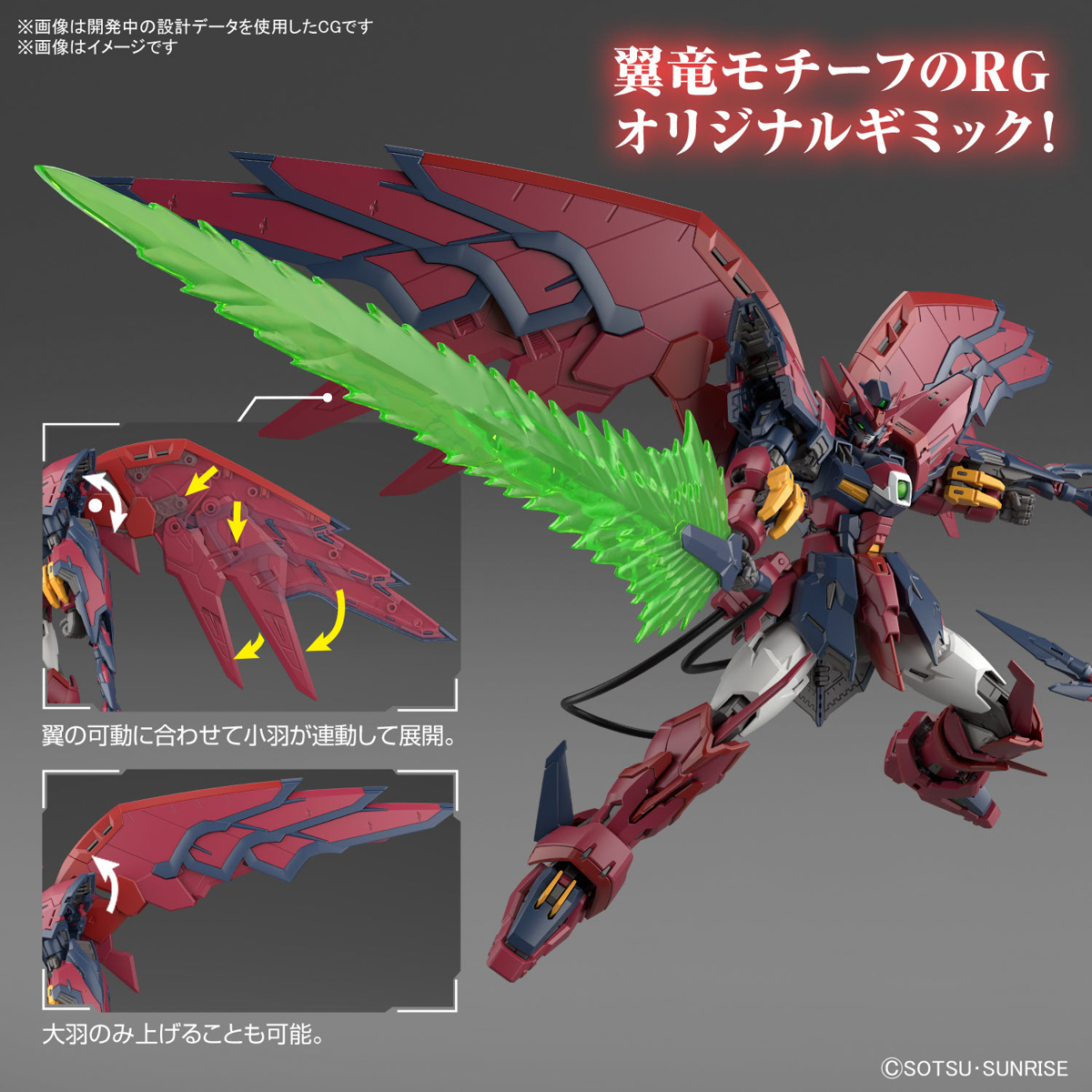 オリジナルギミックのウイング展開
