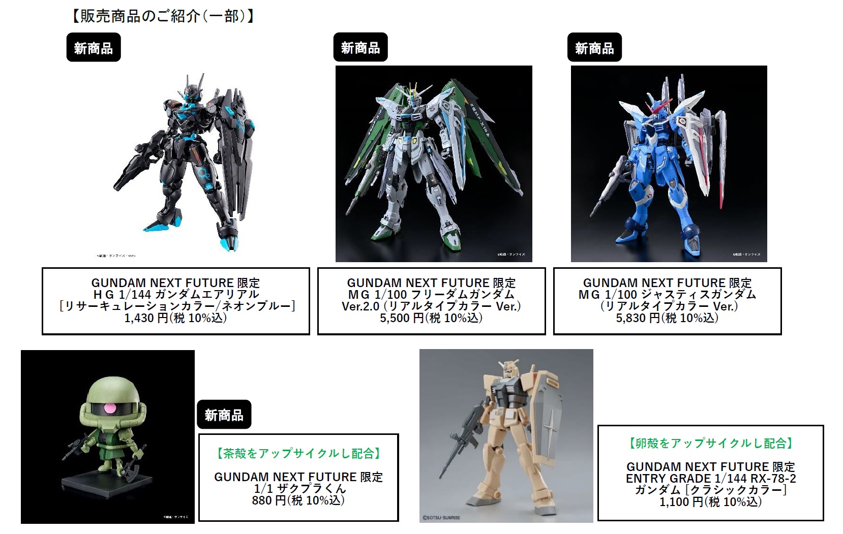 イベント限定ガンプラを販売予定