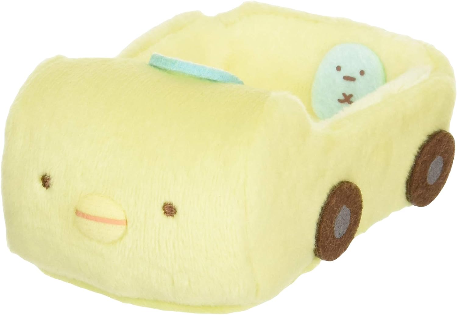 「すみコレ」からくるま型のてのりぬいぐるみが登場。別売りのキャラクターのてのりぬいぐるみを乗せて遊べる。ハンドル付き