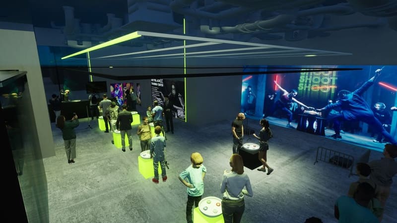 「トレーニングスタジアムを配置した店内