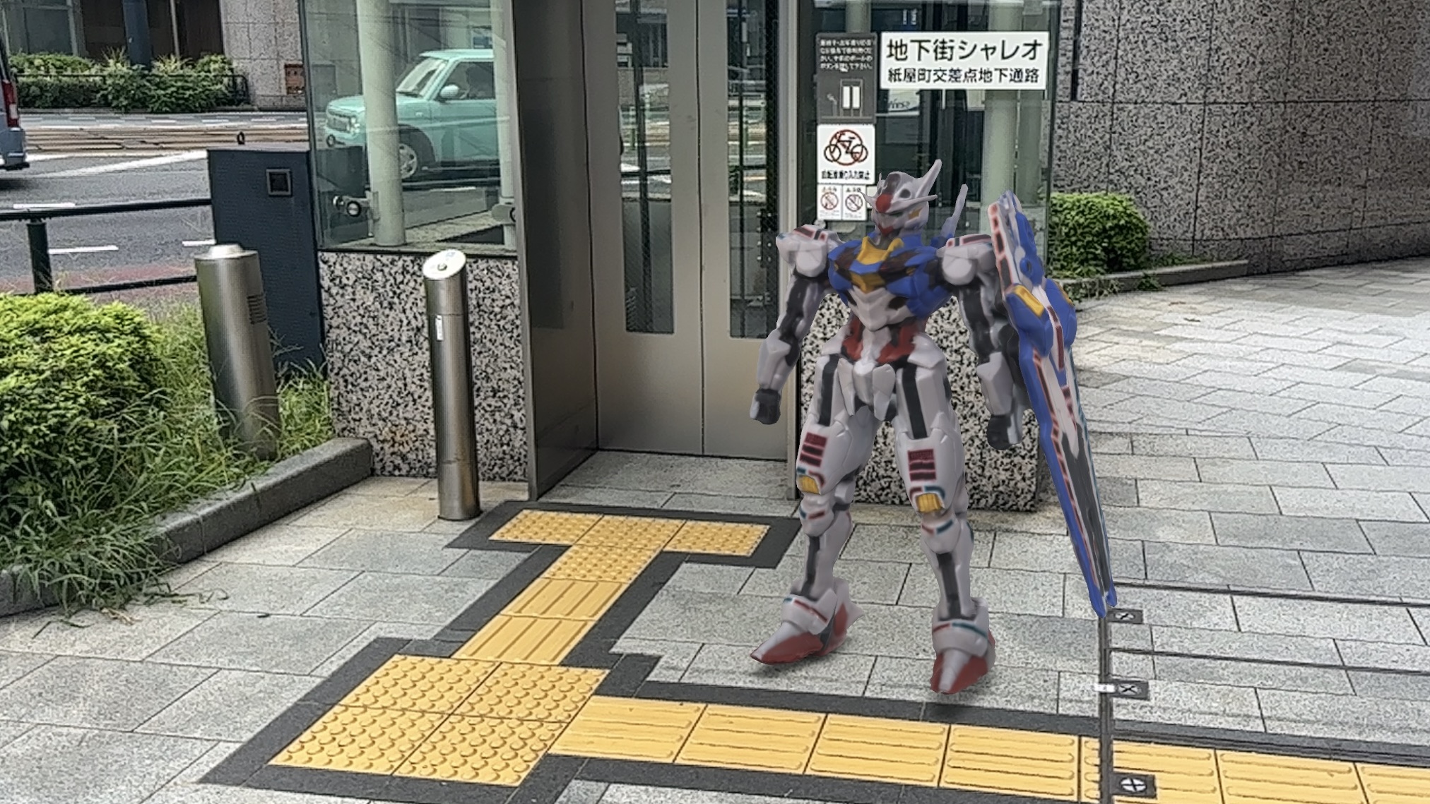 エレベーター待ちをするガンダムエアリアル（HG 1/144 ガンダムエアリアル）