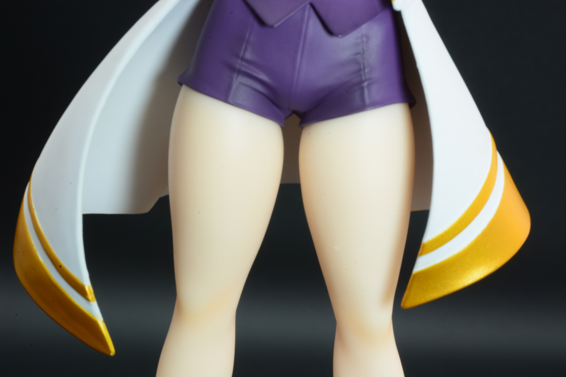 最大の注目ポイントと言える太もも。ホットパンツの裾を押し広げる肉感がスゴイ