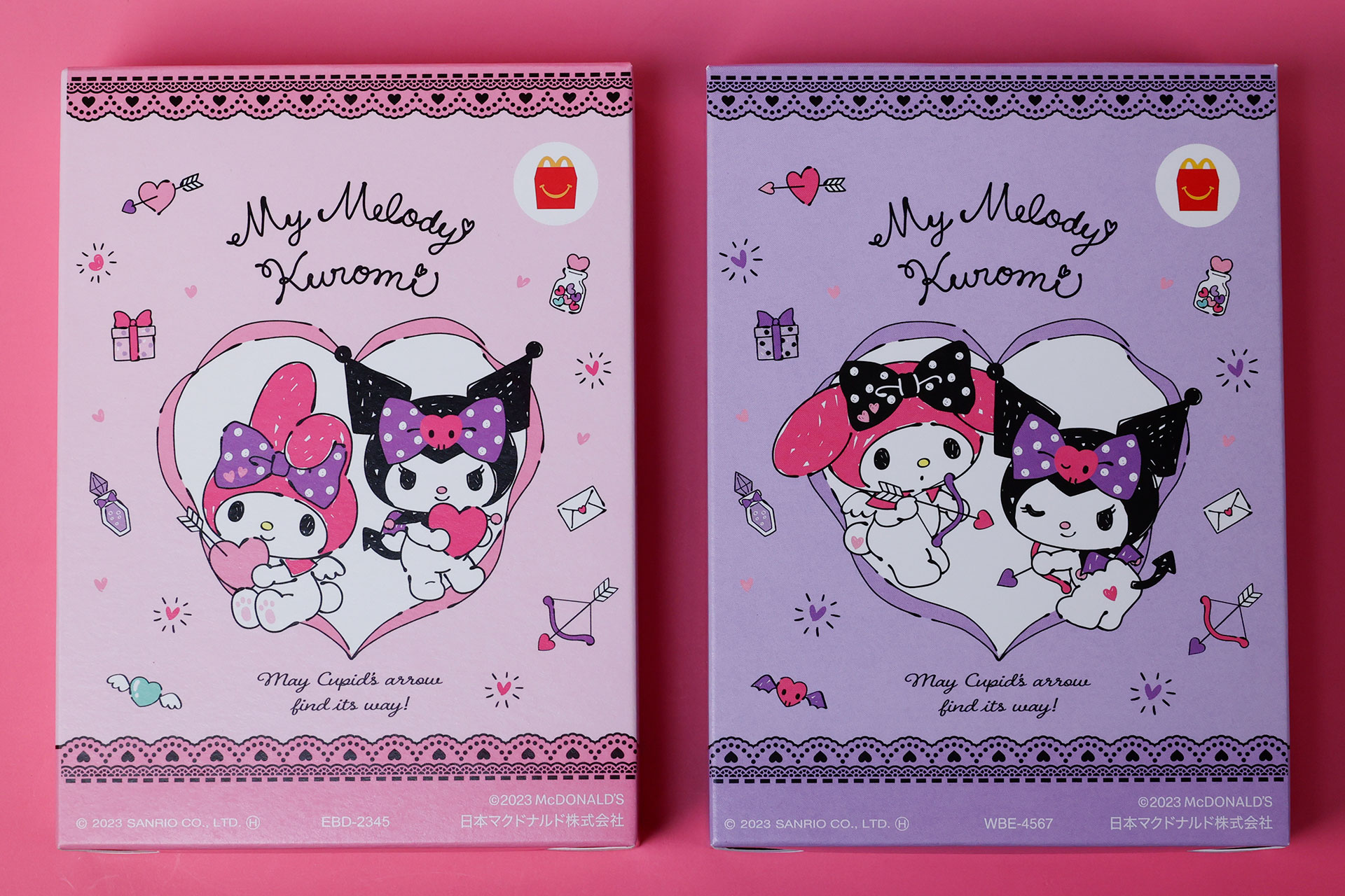 こちらが今回のおもちゃ箱。ピンク色の箱が第1弾、紫色の箱が第2弾だ