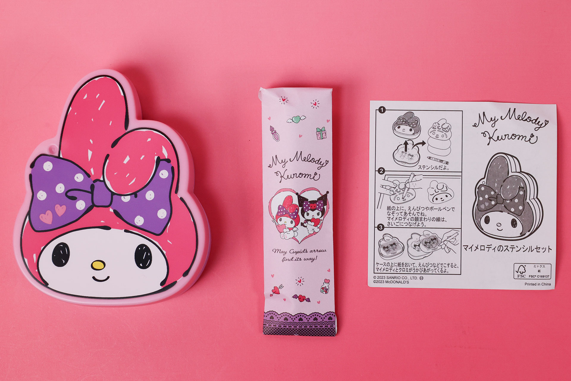 こちらが「マイメロディのステンシルセット」のおもちゃ箱の中身だ