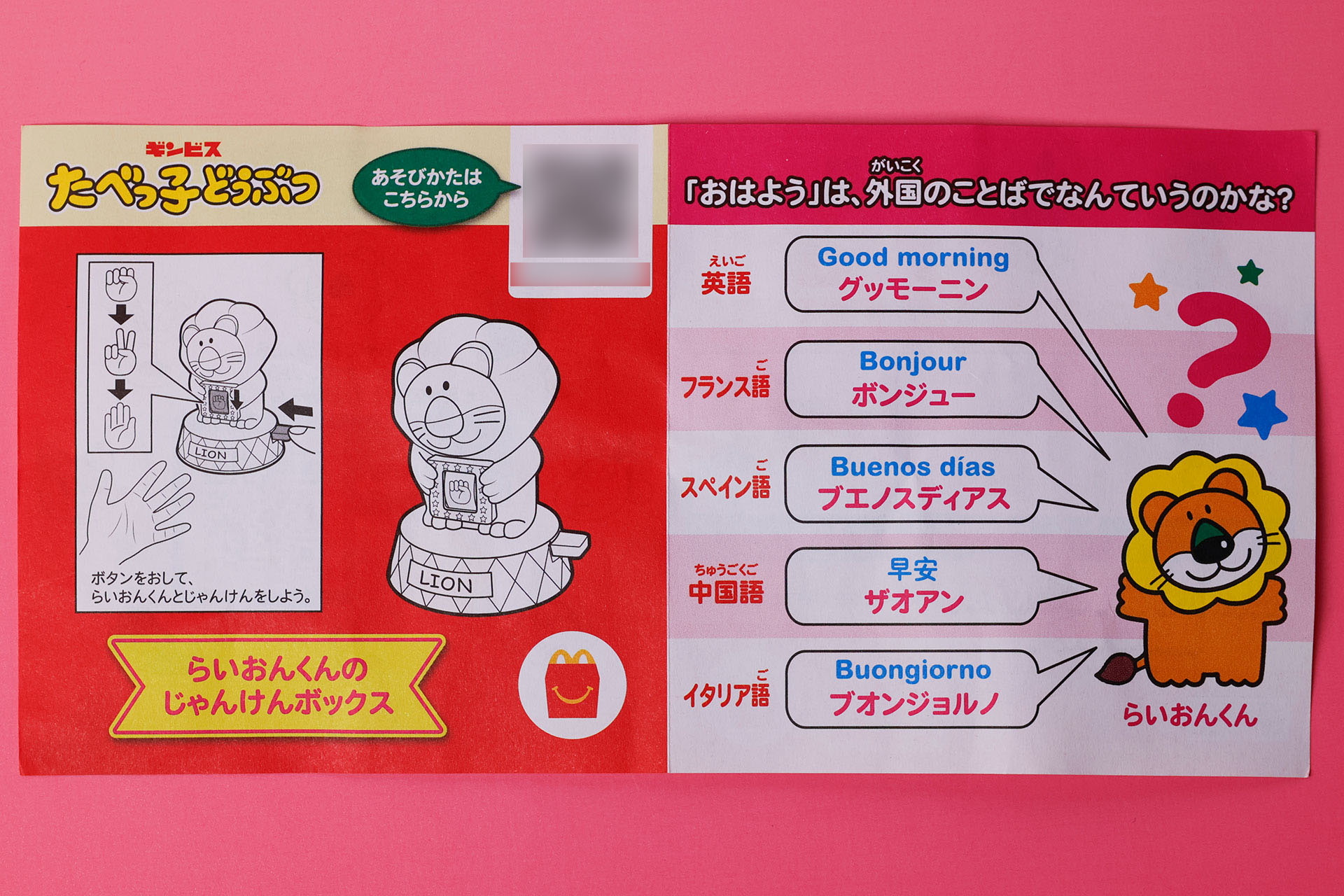 説明書を開いたところ