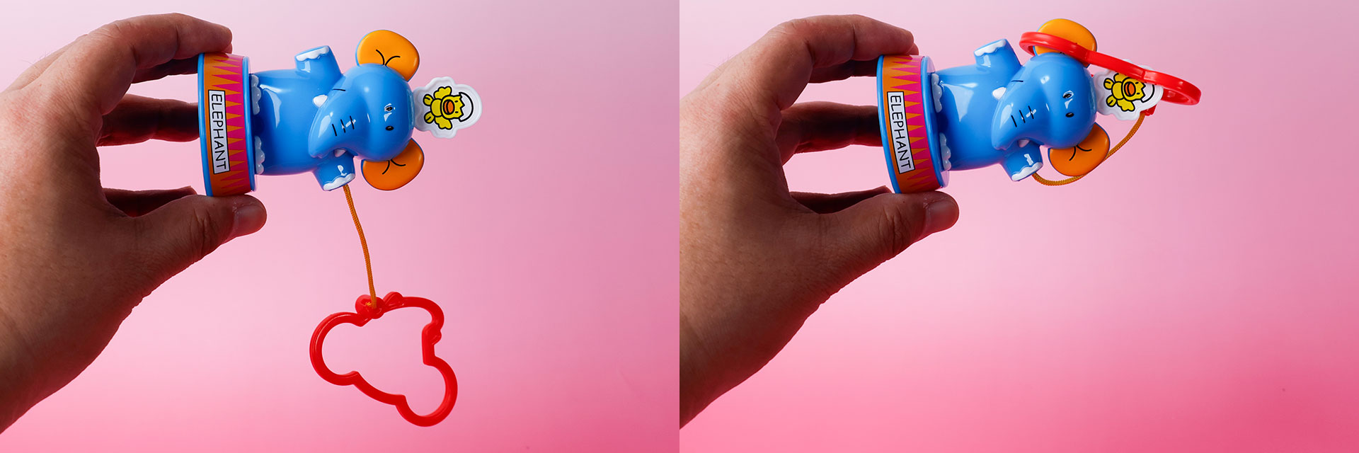 バランスを取りながら輪っかを引っかけよう！