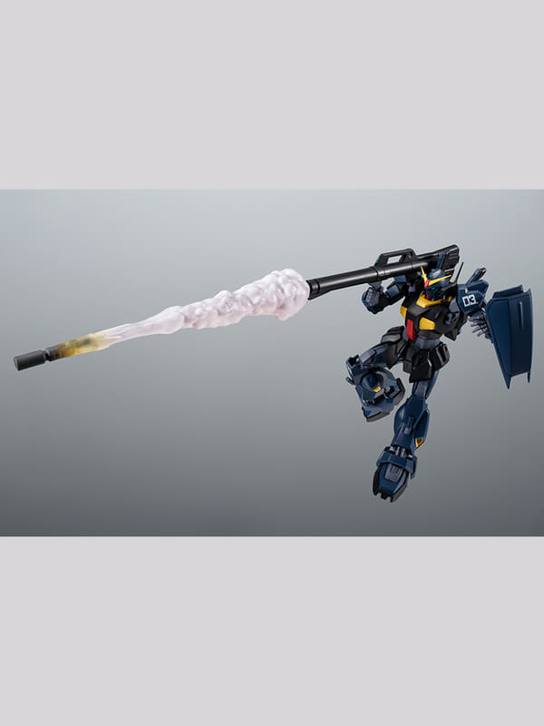 ハイパー・バズーカに「ROBOT魂 ＜SIDE MS＞エフェクトパーツセット2 ver. A.N.I.M.E.」（別売り）のバズーカエフェクトを取り付けるなど、シリーズ商品と連動可能