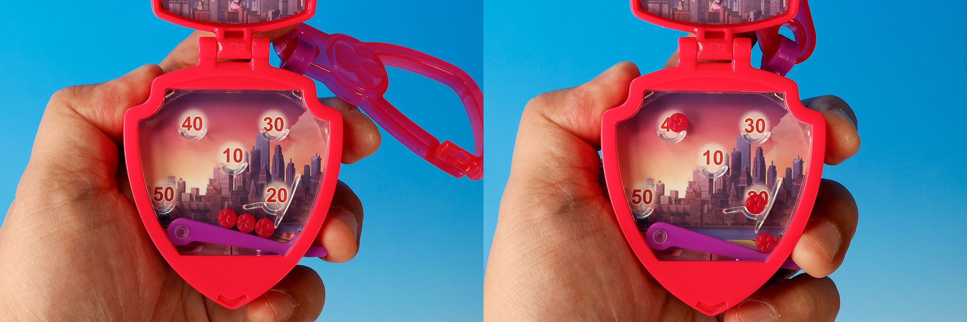 レバーを指で弾いて高得点を狙おう！