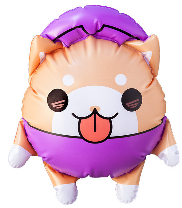 普段は小さく折畳み、空気を入れると直径27cmの大きさになる