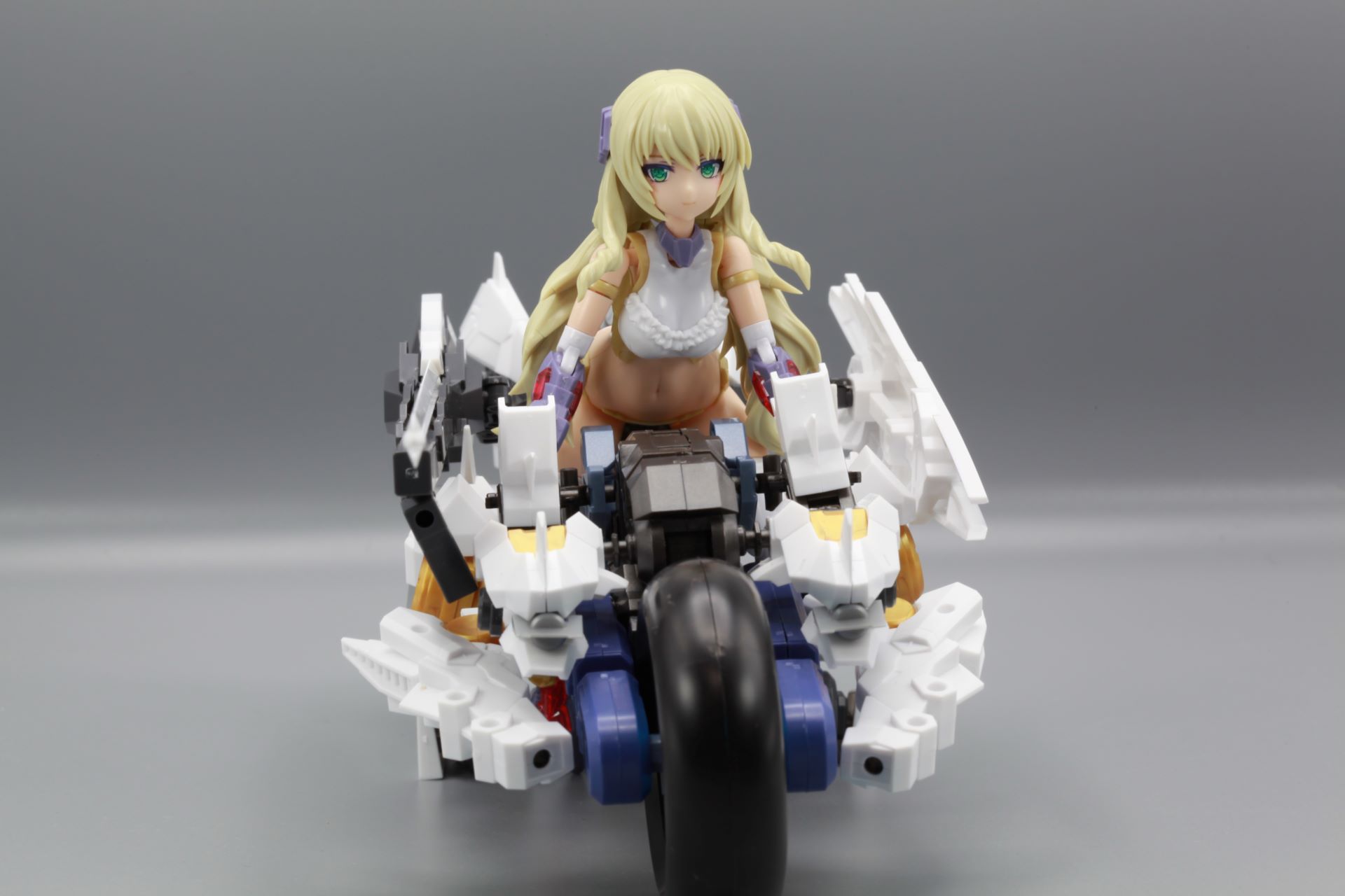 キャノンと盾は補助アームで取り付けているためバイク側面以外にもある程度稼働させることが可能