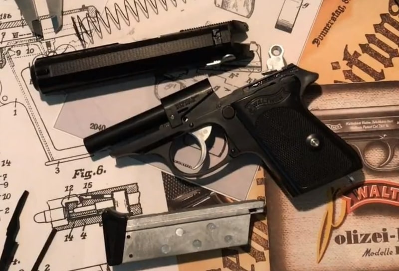 マルゼンのムービーに映し出される開発中のガスガン「ワルサーPPK ブローバック」。こちらの出来も気になるところ。発売が楽しみだ