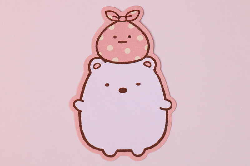 しろくまとふろしきが描かれた、オリジナルメモシート