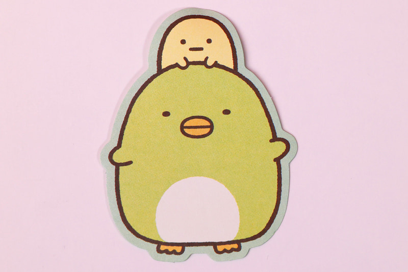 たぴおかを頭に載せたぺんぎん？が描かれたオリジナルメモシート