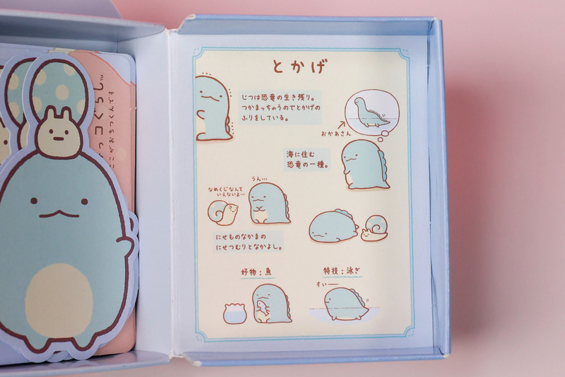 キャラクターケースの中には、とかげの情報が書かれている