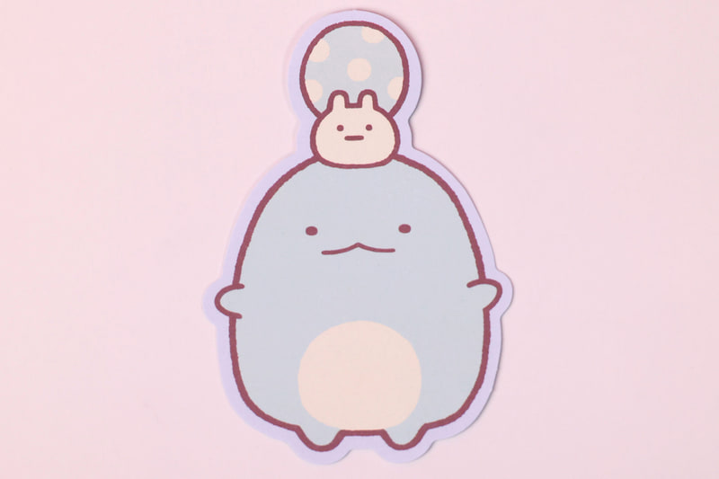 オリジナルメモシートに描かれているのは、とかげとにせつむりだ