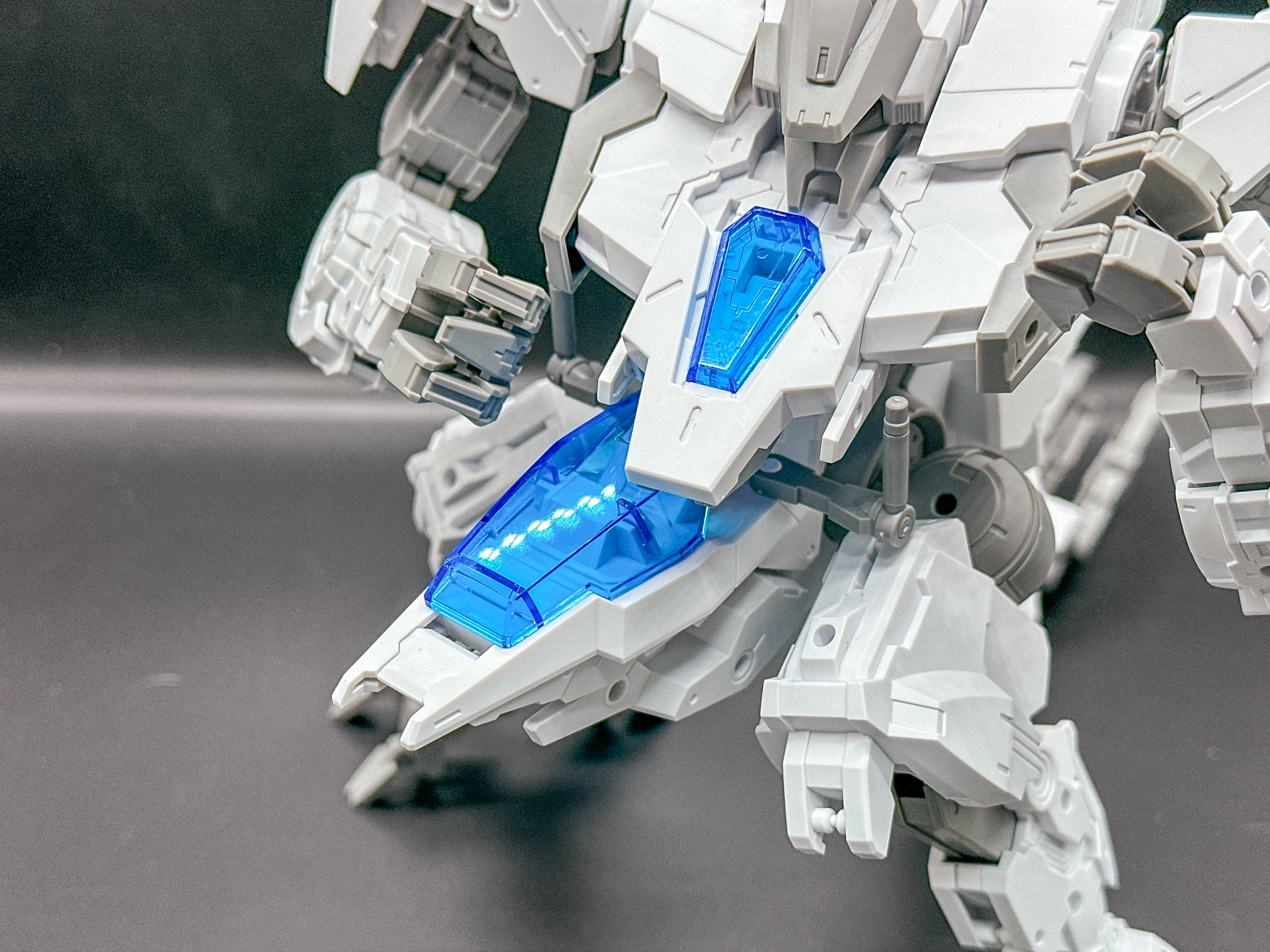 クリアパーツのアップ。クリアパーツの内部にもモールドが入っています。