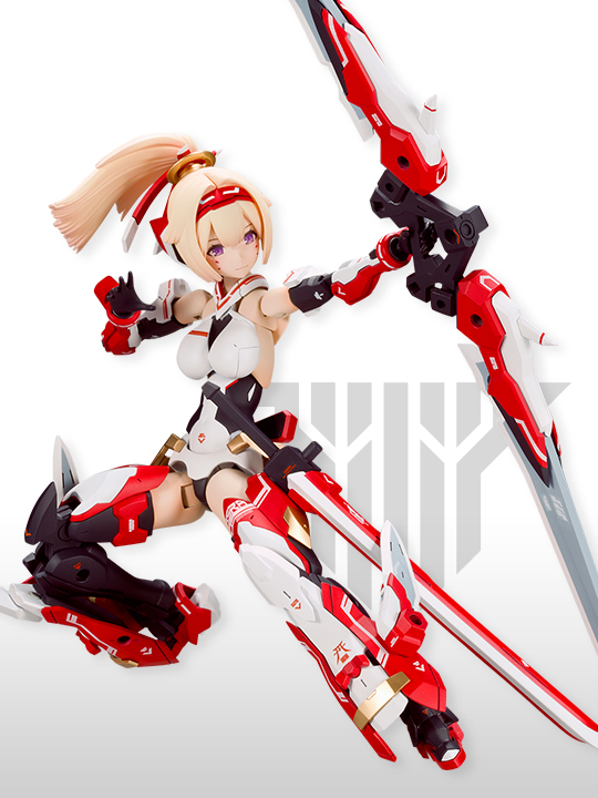 メガミデバイスとしてのプラモデル「朱羅 弓兵」。様々なカスタマイズが可能だ