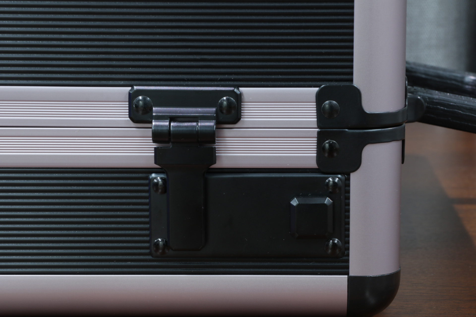 左右側面にはロックがあり、スイッチを入れることで開錠できる