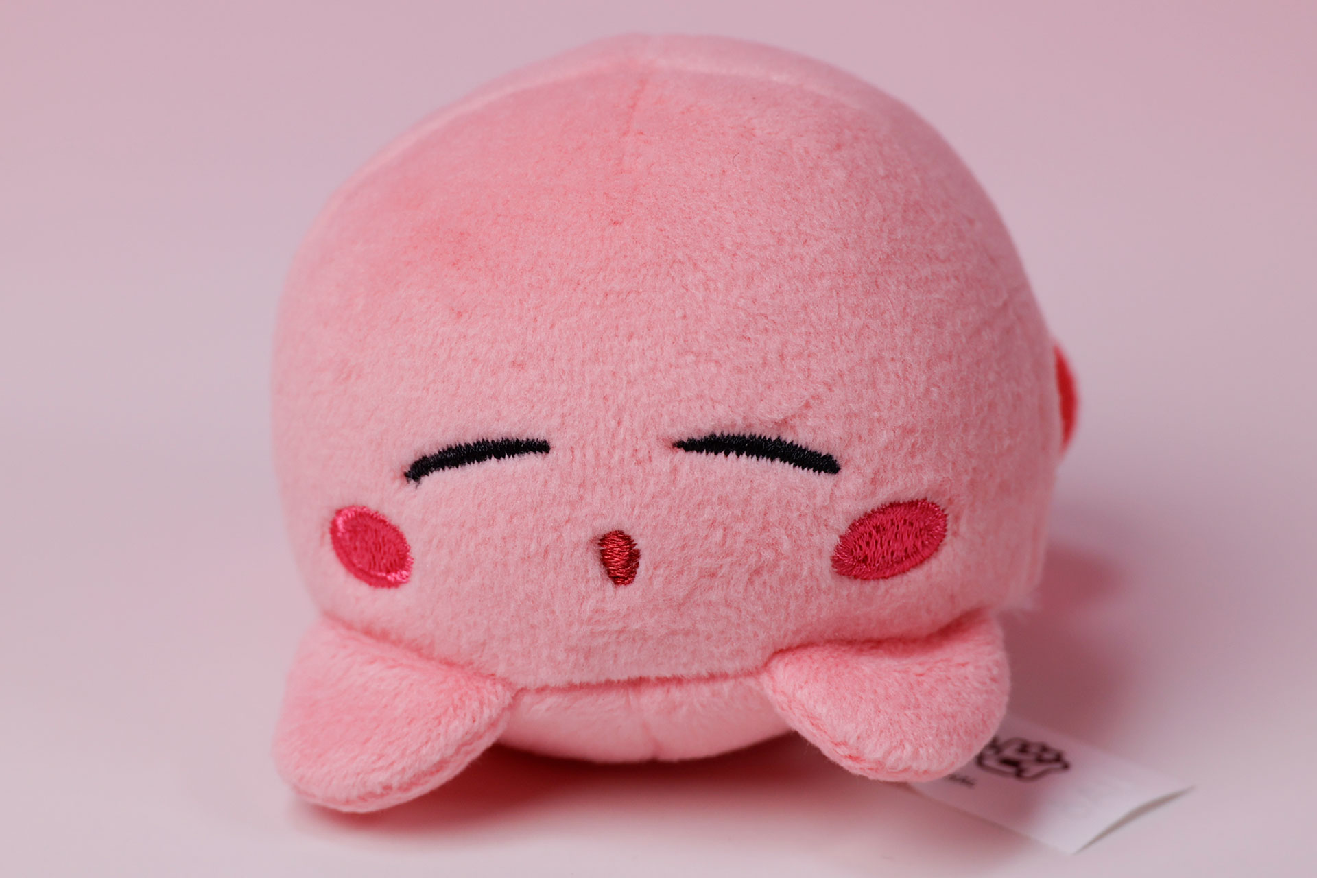 すやすやとお眠り中のカービィがぬいぐるみに