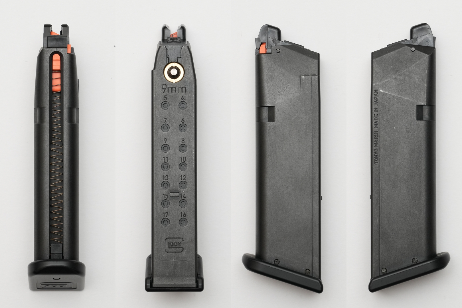 BB弾は前部の「BB投入口」から装填する。最後の1発はフォロアーを下げて、マガジンリップから入れる