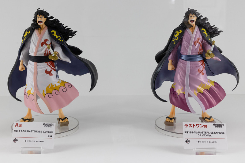 写真右はA賞の将軍 モモの助 MASTERLISE EXPIECEで、右がラストワン賞の将軍 モモの助 MASTERLISE EXPIECE ラストワンVer.