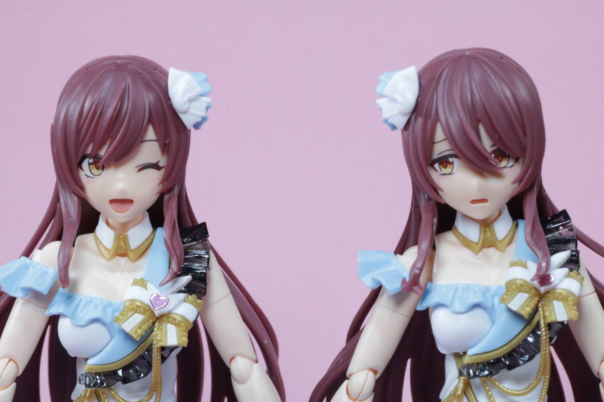 「30MS 大崎甘奈」(左）と並べると髪飾りの位置の他にも、前髪の流す方向の違いもわかる