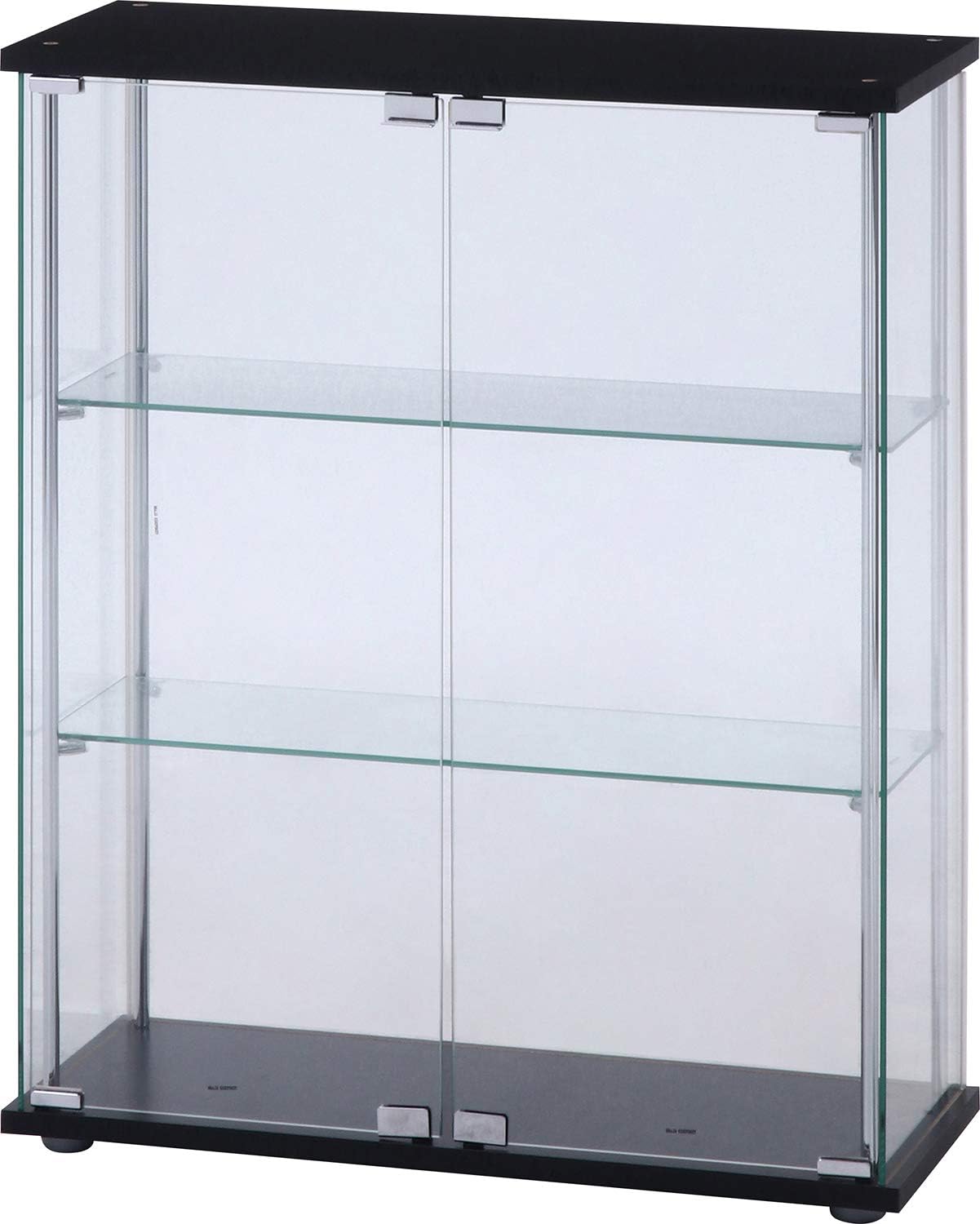 不二貿易 コレクションケース フィギュアケース 3段 幅70×奥行28×高さ86cm ブラック 強化ガラス ワイドタイプ 全面ガラス 組立商品